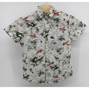 Denim & Flower Ricky Singh Hawaiian Shirt Men's Size L Slim Fit Floral Aloha